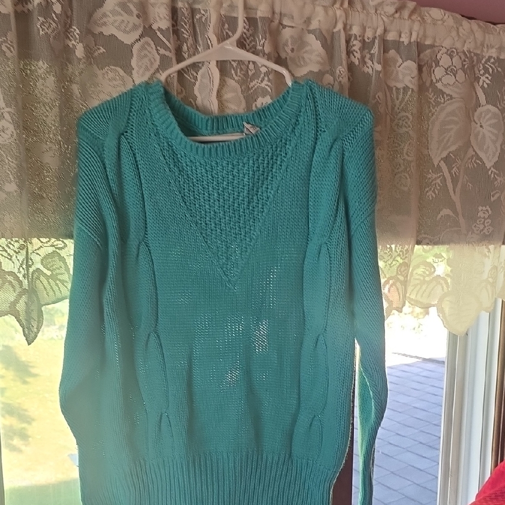 Elegant Teal Knit Sweater